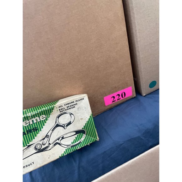 Vintage Royal Supreme Pinking Shears Original Box Chrome Plated Ball Bearing - Picture 7 of 7